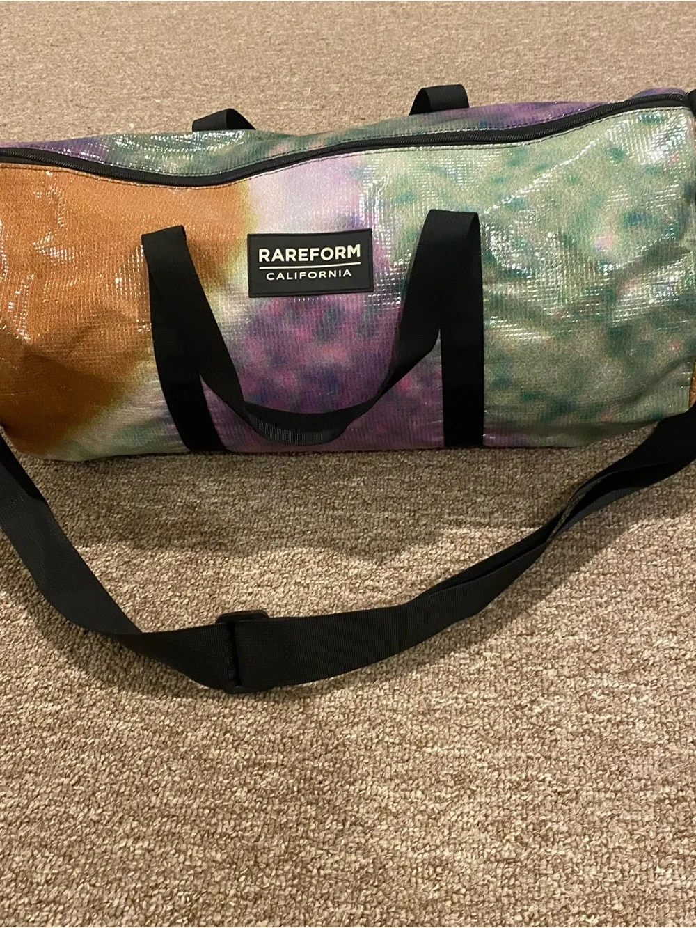 RAREFORM California Tie-Dye Duffel Bag in Green, Purple & Pink